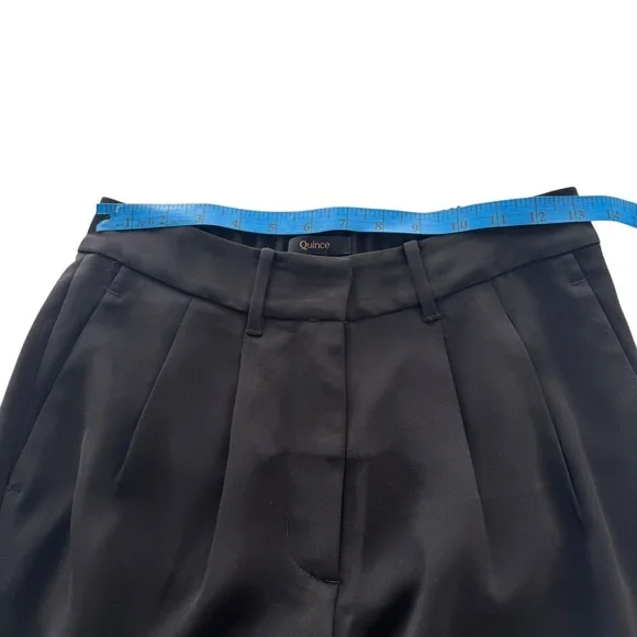 Quince Stretch Crepe Pleated Wide Leg Pants Elastic Career Trouser Work Pants 2 - Picture 14 of 16